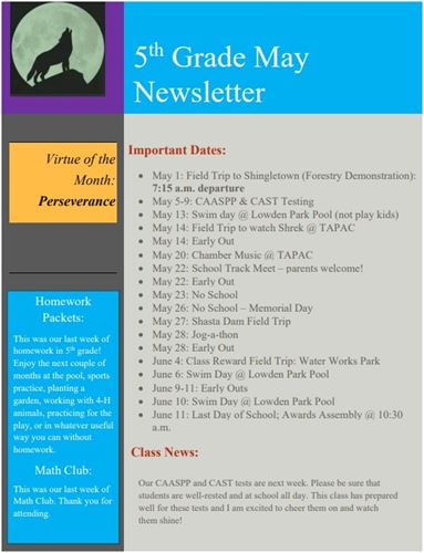 May Newsletter