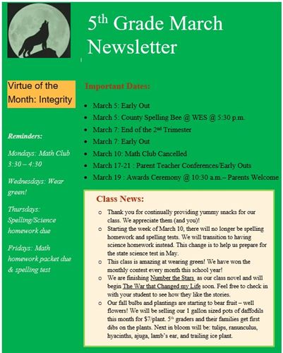 March Newsletter