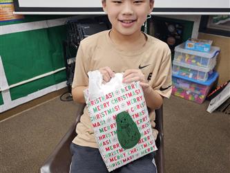 Student at Christmas time.