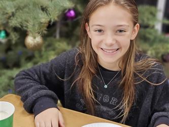 Student at Christmas time.