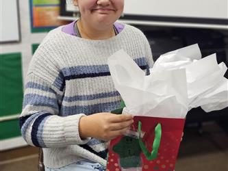 Student at Christmas time.