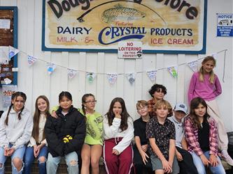 Students in front of Douglas City Store