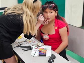 Student preparing for show