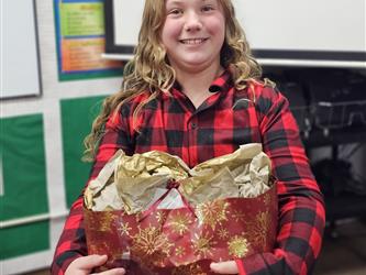 Student at Christmas time.