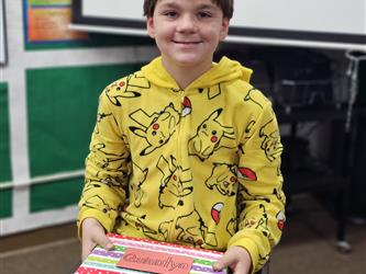 Student at Christmas time.