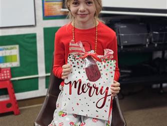 Student at Christmas time.