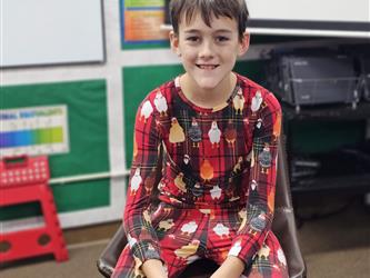 Student at Christmas time.