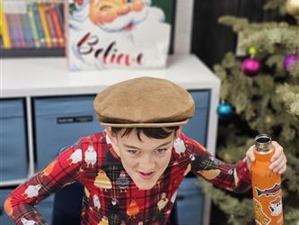 Student at Christmas time.