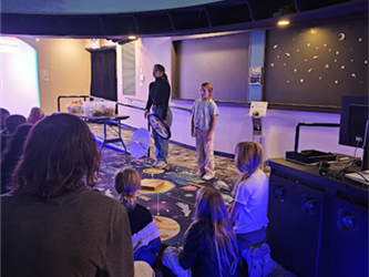 Students at planetarium